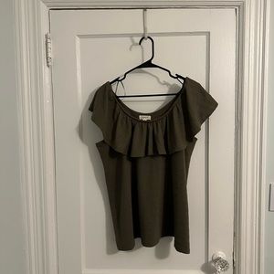 Style & Co. Green boat neck / off the shoulder top Size XL